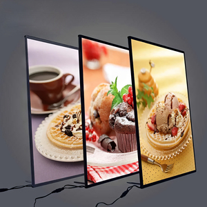 Nhà Máy bán hàng trực tiếp LED siêu mỏng khung nhôm kim loại quảng cáo hộp Đèn Nhà hàng kính hiển thị menu lightbox - Product Image 1