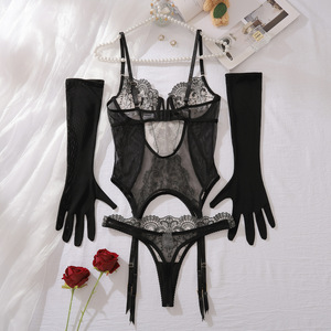 Lencería Corset Ultra Sexy con Guantes Largos, Encaje Sissy, Llamada de la Noche, Ropa Romántica y Sensual, Ropa Interior Ética - Product Image 5