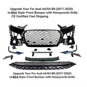 Kit Carrozzeria Stile RS4 per <span class=keywords><strong>Audi</strong></span> <span class=keywords><strong>A4</strong></span> B9 S4 2017-2019, Paraurti Anteriore Facelift con Griglia Nera - Product Image 3