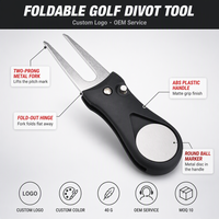 Outil de réparation de divots de golf pliable avec logo personnalisé, fourche en plastique ABS, marqueur de balle, vente en gros en vrac