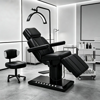 Table de massage électrique de luxe à 3 moteurs pour spa facial, lit de beauté pour salon, cosmétique, maquillage des sourcils, en bois, du fabricant