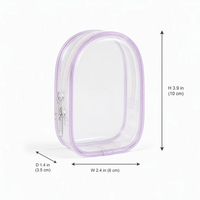 Pochette de rangement cosmétique portable en PVC transparent avec fermeture éclair pour femme, sac à rouge à lèvres durable, toutes saisons, vente en gros d'usine