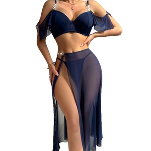 Conjunto de Lencería Sexy 2025 ODM con Parches de Malla Transparente, Estampado de Leopardo y Tela Dobby de Poliéster para Mujer - Product Image 5