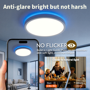 Modern Smart LED <b>Ceiling</b> <b>Light</b> Dimmable with Remote Control Ultra Thin 3CCT Changeable Backlit Ambient Lamp for Living Room - Product Image 3