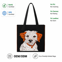 Sac fourre-tout pour femmes à motif personnalisé de haute qualité Nouveau design Sac de mode de luxe tricoté de grande capacité Noir