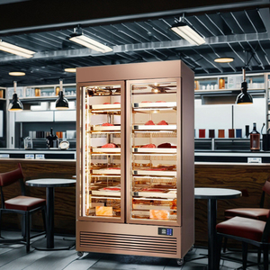 Nhiệt độ duy nhất thịt bò bít tết Xúc Xích ướt lão hóa mát thẳng đứng tủ lạnh hiển thị tủ đông cửa kính quạt không khí làm mát thịt - Product Image 3