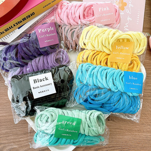 Hotselling elegante haarbandjes in snoepkleuren, 50 stuks/set, hoogwaardige elastische nylon <span class=keywords><strong>scrunchies</strong></span>, naadloze en zoete stijl haarbandjes - Product Image 1