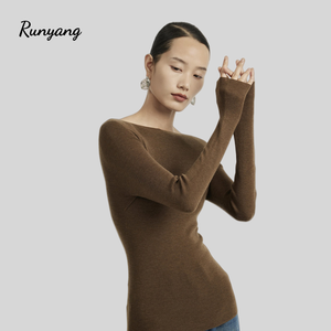 <span class=keywords><strong>Pull</strong></span> confortable à <span class=keywords><strong>col</strong></span> <span class=keywords><strong>bateau</strong></span> 18 GG, 7 couleurs, 100% <span class=keywords><strong>laine</strong></span> mérinos, tricot sans couture pour femmes - Product Image 5