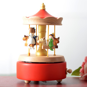Carillon in Legno a Forma di Giostra per Ragazze/Donne, Decorazione Natalizia/Compleanno con <span class=keywords><strong>Ballerina</strong></span>, Senza Batterie, Rotante - Product Image 6