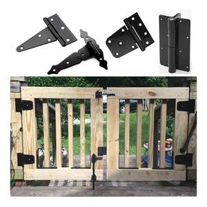 Loquet de portail <span class=keywords><strong>autobloquant</strong></span> robuste et lot de 2 charnières à ressort <span class=keywords><strong>en</strong></span> T pour clôtures <span class=keywords><strong>en</strong></span> bois et <span class=keywords><strong>en</strong></span> vinyle, pour treillis et portails - Product Image 6