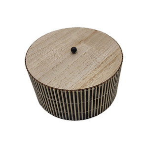 <strong>Nice</strong> Quality New Luxury Custom Logo Handmade Bamboo Wooden Case Cylinder Wooden <strong>Storage</strong> <strong>Box</strong> - Product Image 3