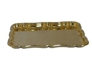 Plateau ovale décoratif en laiton, poli brillant, luxe haut de gamme, doré poli, plateau de service classique, plat de service pour restaurant - Product Image 4