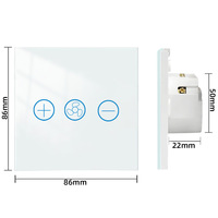 Panel de Vidrio Táctil Inteligente con WiFi, Controlador de Velocidad de Ventilador, Interruptor de Pared para Automatización del Hogar