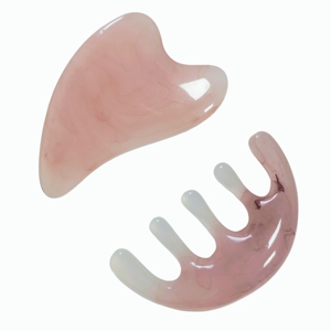 Tabla de Gua Sha Irregular de Resina y Peine para Masaje del Cuero Cabelludo, Set de 2 Piezas, Herramientas de Masaje para el Cuidado de la Piel y Belleza - Product Image 5