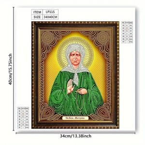 1pc Virgin Mary 5D Diamond Painting Kit - Vibrant Round Acrylic Diamonds, DIY Full Drill, Elegant Home <strong>Wall</strong> <strong>Art</strong> - Product Image 3