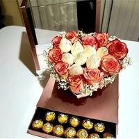 Boîte à fleurs en PVC carrée en forme de cœur 3D, boîte cadeau pour demoiselle d'honneur, boîte à fleurs fraîches pour anniversaire