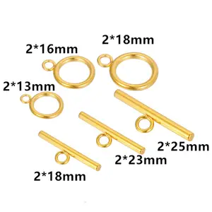 Factory Customized Best Quality 18k Gold Plated Stainless Steel Jewelry Finding Connectors OT Toggle Clasp for Jewelry Making