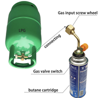 Adaptador de cilindro de Gas LPG para acampar al aire libre, conector convertidor de horno de tipo dividido, adaptador de propano para estufa de butano