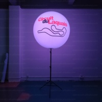 Boule gonflable lumineuse LED RGB de 1m/1,2m avec logo personnalisé sur trépied pour vitrine, stand d'exposition, signalétique événementielle, scène ou visite guidée