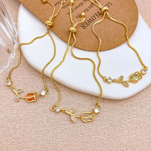 SL172 <span class=keywords><strong>Bracciale</strong></span> da Donna Placcato Oro 18K <span class=keywords><strong>con</strong></span> Ciondolo a <span class=keywords><strong>Fiore</strong></span> e Zirconi Incastonati a Griffe, Trendy e Portafortuna, Ideale come Regalo di Anniversario - Product Image 1