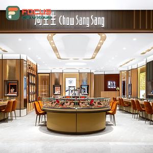 Vitrine de présentation de bijoux haut de gamme en verre, bois et métal avec éclairage LED, présentoir moderne pour boutique, stand d'exposition intérieur - Product Image 4