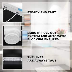 Vente en gros de séchoir à linge rétractable à 4 lignes avec cintre, fixation murale - Product Image 6