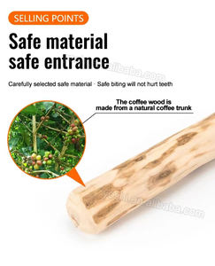Multi dimensioni naturale sicuro caffè legno cane giocattolo da masticare in legno durevole in legno Pet giocattolo da masticare cane bastoncini da masticare per la pulizia dei denti formazione - Product Image 4