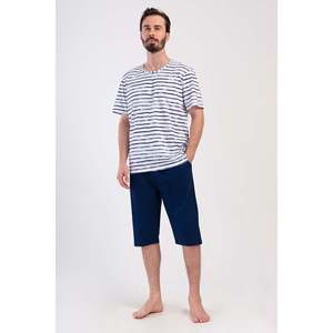 Ensemble Capri vintage pour homme à manches courtes avec col rond, respirant et imprimé pour l'été - Product Image 4