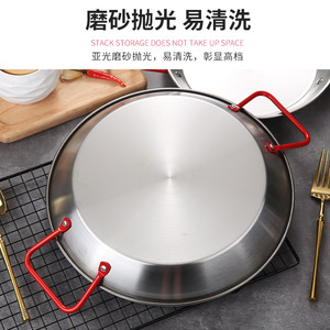Korean Style Deep Double Handle <b>Snack</b> <b>Tray</b> Stainless Steel Food Grade Thickened Serving Platter For Hotel Restaurant Use - Product Image 4