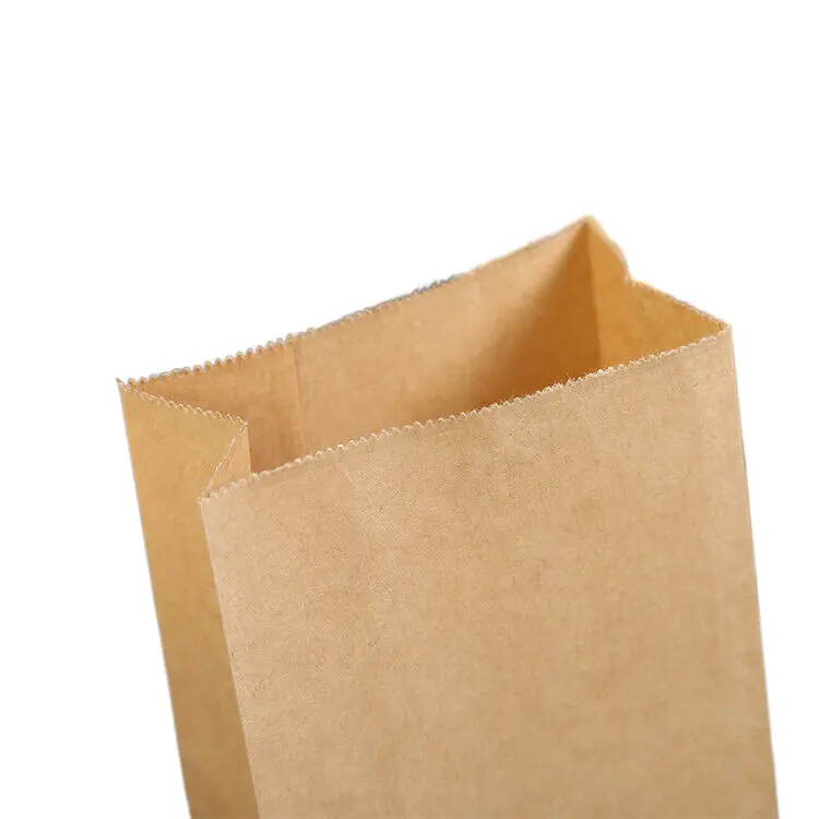 卸売リサイクルブラウンカラーリサイクル可能なクラフト食品紙袋食料品サンドイッチ持ち帰りファーストフード包装袋ランチ用