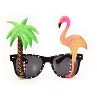 Lunettes de fête hawaïennes Luau pour bal de promo, anniversaire, célébration, avec motifs flamant rose, ananas, cocotier – Articles spéciaux