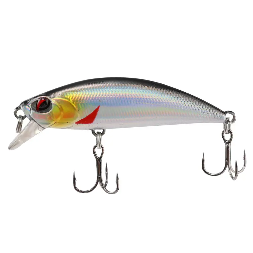 Custom Hard Vissen Lokt Zinkende Minnow Aas 55Mm 5G Kleine Witte Haai Met Zwart Goud Versterkte Haak