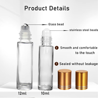 Bouteilles de parfum en verre de couleur ambre de haute qualité 10Ml 12 Ml avec bouteille de rouleau d'huile essentielle de boule d'acier inoxydable de transport