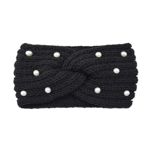 Warm Oor Bescherming Parel Garen Kruis Hoofdband Gebreide Winter Yoga Haaraccessoires Breed Gezicht Wassen Cover Feeststijl Hoofdband - Product Image 2