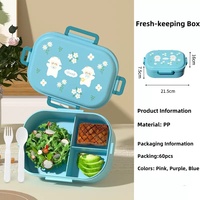 C403 nouveau joint étanche au micro-ondes récipient alimentaire en plein air étudiant dessin animé boîte à lunch enfants en plastique boîte à bento