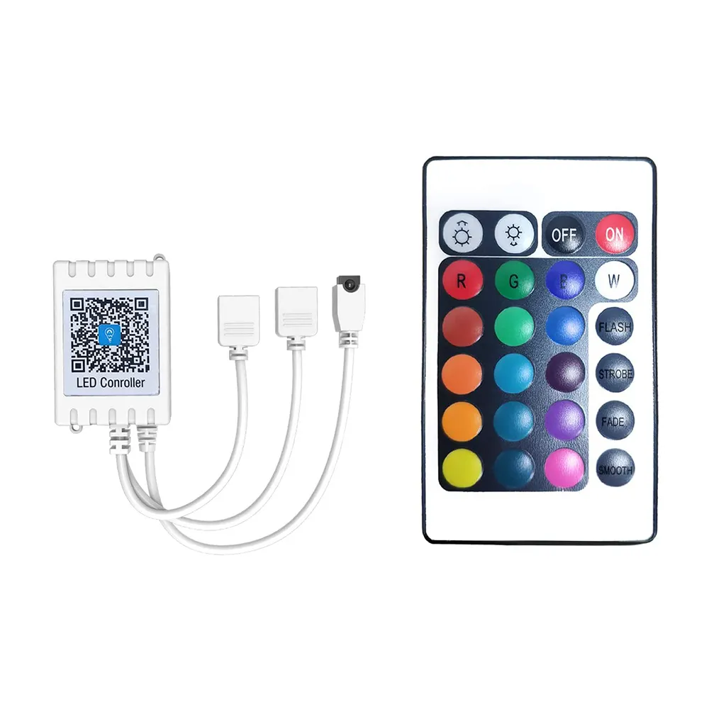 24 Keys 2 Ports App Smart Blue tooth Remote Control for RGB LED Light Strip