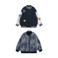 Blouson Bomber Varsity Garçon YOEHYAUL OD63J3029 Automne Hiver avec Détails Patchwork, Manteau Réversible Personnalisé, Vêtement d'extérieur Streetwear pour Enfants