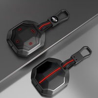 Square Mecha Zinc Alloy Key Cover With Keychain for Jetour Traveller Shanhai T2 4-Button Smart Remote Key Accessories