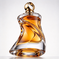 Bouteilles en verre transparentes, forme torsadée unique, bouteille en cristal clair avec liquide ambré pour cadeau et présentation de produits haut de gamme