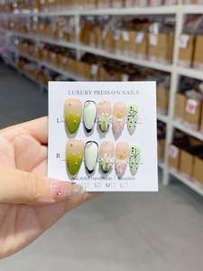 Uñas Postizas Francesas 3D Rosadas con Diseño de Gota de Agua, Hechas a Mano en ABS, con Pegamento de Alta Calidad, 10 Piezas, Logotipo Personalizado - Product Image 6