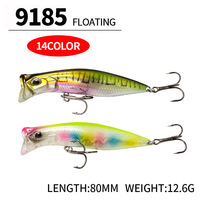 Leurre de pêche artificiel 80mm 12g Topwater Whopper Popper pour eau salée, bouche en coupelle, surface, pour achigan et truite, matériel de pêche Wobbler
