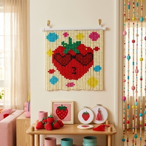 Kit de rideau de perles florales DIY moderne pour décoration intérieure, facile à réaliser, pour porte ou mur, cadeaux pour adultes - Product Image 3