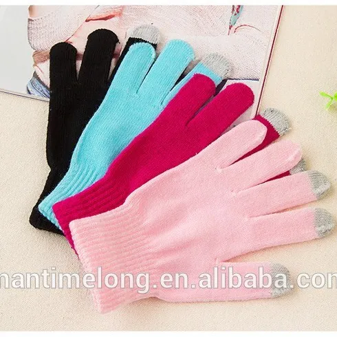 Fashion Non Slip Induction sports glove knitted glove knitting glove