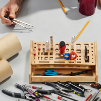 Organisateur de tournevis en bambou, support de rangement pour outils à main et support de rangement pour outils de réparation