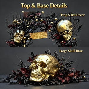 Arco Decorativo para Puerta de Halloween, Estilo Chic y Espeluznante, Viral en TikTok, Decoración Floral Color Borgoña, Accesorio para Fotos de Fiesta - Product Image 3
