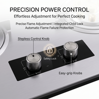 Table de cuisson électrique double en acier inoxydable de haute qualité avec allumage électronique et protection anti-extinction, pour usage domestique, à prix raisonnable
