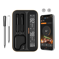 INKBIRD termometer panggangan INT-12-BW nirkabel, termometer daging digital deteksi ganda wifi