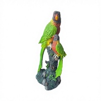 Figurine de perroquet peinte à la main en polyrésine, statue d'oiseau pour jardin tropical, patio, cour, balcon, décoration intérieure, cadeau d'extérieur