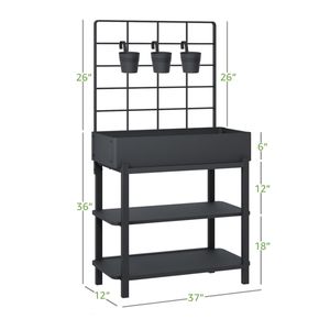 Bac à légumes surélevé moderne en métal <span class=keywords><strong>avec</strong></span> treillis et pieds, finition thermolaquée, pour jardins domestiques et hôteliers - Product Image 4