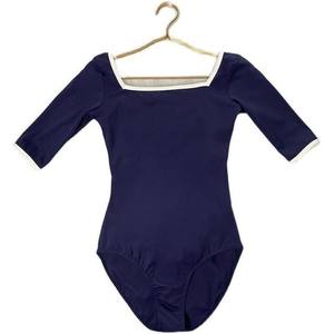 Vêtements d'entraînement de danse, combinaison de <span class=keywords><strong>ballerine</strong></span> pour adulte, justaucorps à manches courtes pour femme, justaucorps en nylon et élasthanne pour l'été, gymnastique - Product Image 1